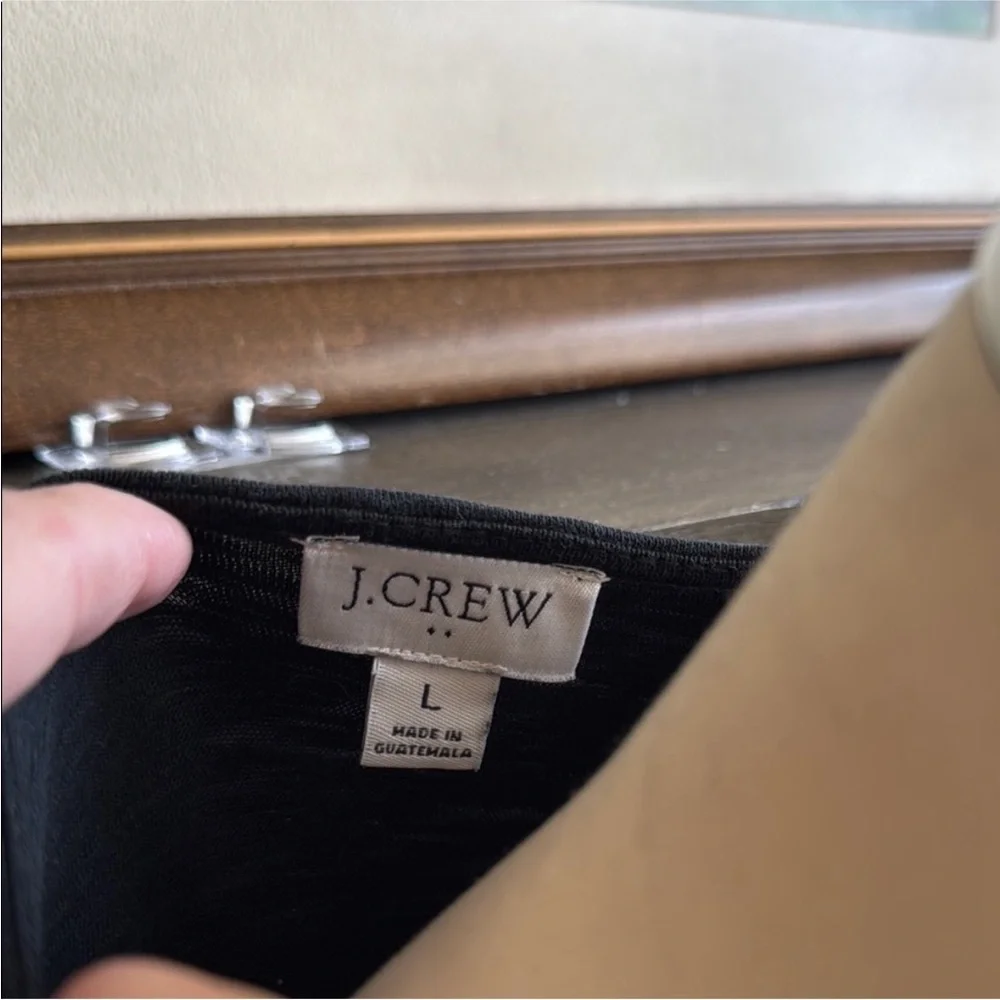 J. Crew Black Ruffle Sleeve Maxi Dress